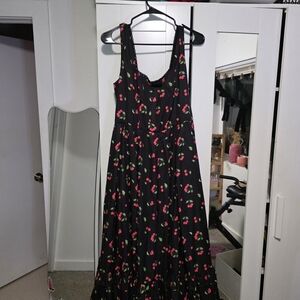 JessaKae Black Maxi Dress with Cherry Print